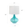 Elegant Designs Glass Table Lamp with Fabric Shade, Light Blue LT3214-BLU